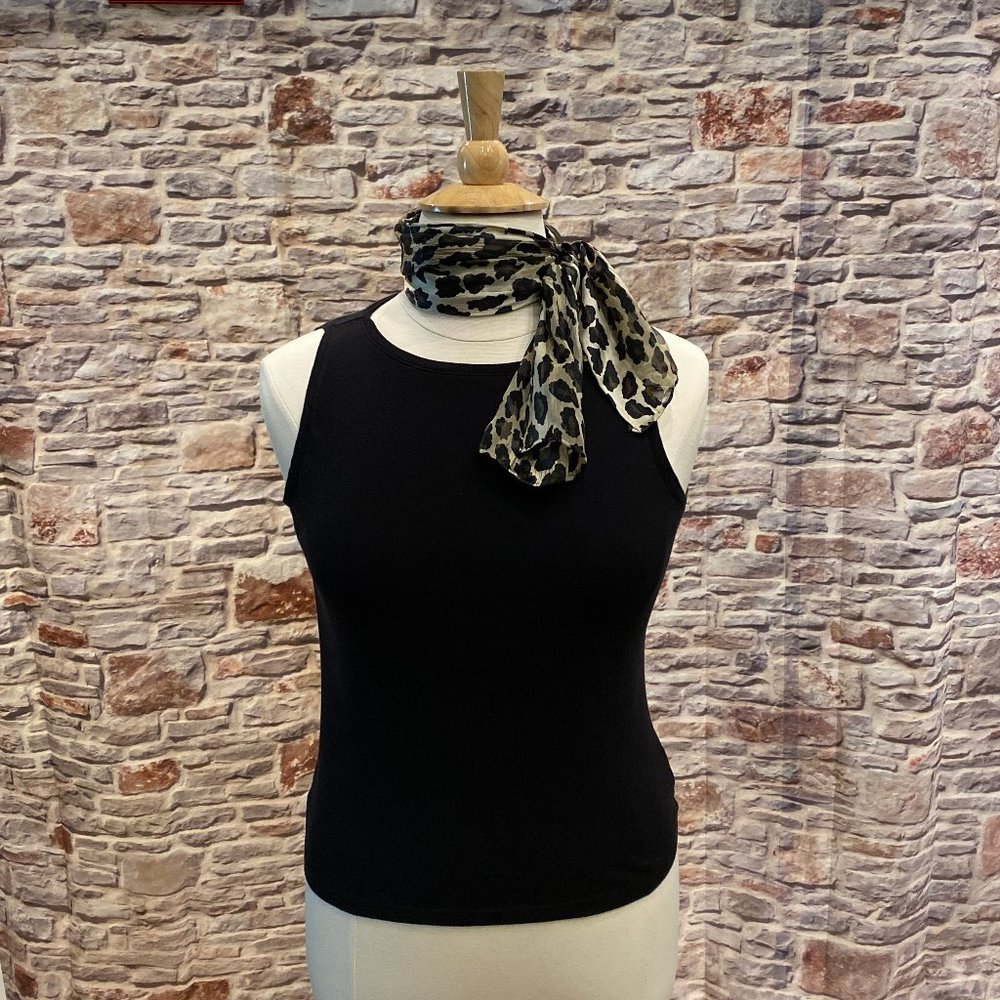 Talbots Black Cotton Tank Petite Large